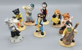 A Beswick eight piece band in the form of cats