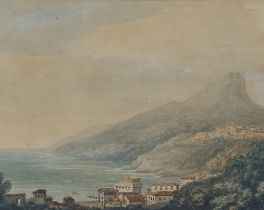 John Warwick Smith, A View From Vietri, watercolour, 17.5cms by 22.5cms