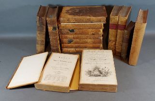 Seven volumes, The Works of Samuel Johnson dated 1806, together with a collection of leather bound