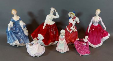 A Royal Doulton figurine Gail HN 2937, together with six other Royal Doulton figurines, Hilary HN