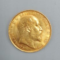 An Edwardian full gold Sovereign dated 1909