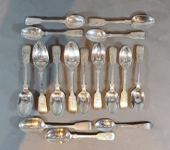 A set of four Edwardian silver teaspoons, London 1909 together with a collection of other silver