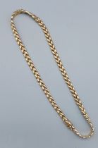 A 9ct gold necklace of linked form, 25.4gms, 43cms long
