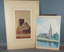 Cyril Saunders Spackman, Canonbury Tower, London, watercolour, signed, 35cms x19cms together with