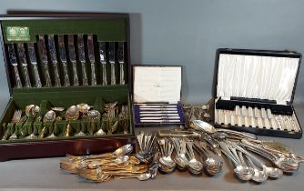 A silver plated canteen of cutlery by Arthur Price together with a collection of flatware