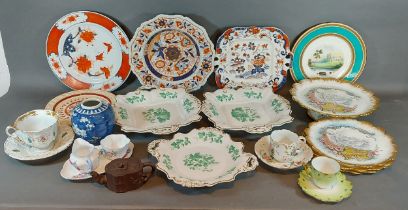 A 19th Century dessert service together with a collection of ceramics