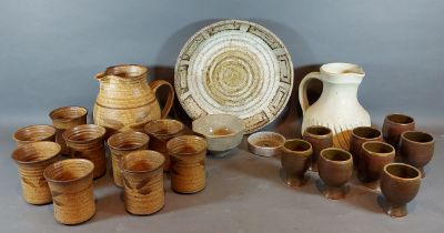 A studio pottery bowl by Jeremy Leach together with a collection of studio pottery