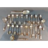 A set of six Birmingham silver teaspoons together with a collection of silver flatware to include