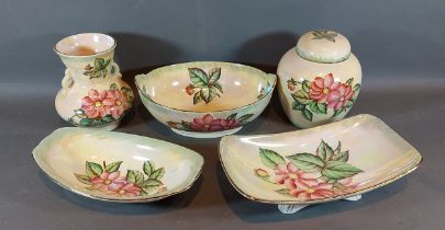 A maling Dahlia pattern bowl together with five matching items of Maling Dahlia