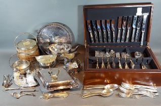 A silver plated canteen of flatware by Arthur Price together with a collection of silver plated