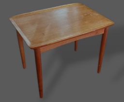 A Danish teak coffee table by Mobelintarsia, 60cms wide, 33.5cms deep and 46.5cms tall