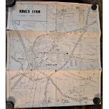 Norfolk Street Plans (3), Kings Lynn 58cm x 51cm (Hole in centre of plan). Thetford 50cm x 40cm (