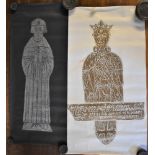 Brass Rubbings of English Saints including King Æthelred I of East Anglia -measurements 62cm x