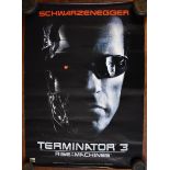 Film poster 'Terminator 3' starring Arnold Schwarzenegger-released Aug 1st 2003. Measurements 59cm x