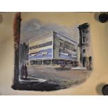 Architectural Drawings (7) various- by David Crowe-example Motor Showrooms and garage, good