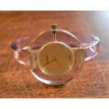 GUCCI 1970s Lucite 17 Jewels Swiss Lady Wind-Up Watch, marked on the watch face "Gucci" & "Italy".