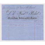 Stonham, Newcastle 1866-Receipt from Stonham Hotel