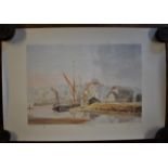 The Deben at Woodbridge' - Lithographic print No.147 of 250, by John Weskery 1987. Measurements 50cm