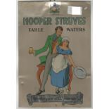 Advertising -Hooper Stoves Table Water-Metal colour advert-vintage-suspension gilt at top