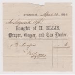 Stowmarket,Suffolk-1866 Coal & Coke Merchant-engraved heading -W.G. Ranson