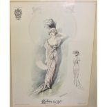 "Robes de Bal'' Print 1930s - measurement 50cm x 40cm-excellent condition framed and glazed