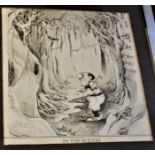 In The Rough' (Golfing Comic Print)-signed Gary Patterson-measurements 38cm x 38cm framed and