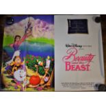 Film Poster Walt Disney 'Beauty and the Beast'. /measurements 100cm x 76cm- fold down middle of