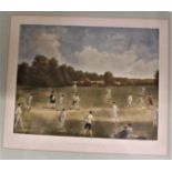 Cricket-1740 'A' Cricket Match in Mary-le Bone Fields'-a fine limited edition-colour print-signed