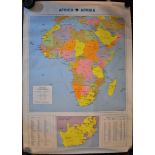 Map of Africa - measurements 78cm x 55cm. Good condition
