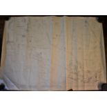 Sculthorpe & Fakenham (Norfolk) Survey Map dated 1946. Measurements 104cm x 74cm, very creased and