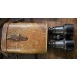 Field Binoculars-Vintage binoculars in case-in very good condition-leather case worn in places-strap