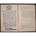 Historic Licensing papers (2) Norwich 1838 (Aug 7th) City of Norwich and County of the Same City