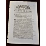 George III Act of Parliament concerning TRH William Carr Earl of Erroll, 9th July 1800 - An act to