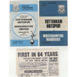 Football programmes 1970-71-Tottenham Hotspur v Manchester United-and 1971-72 Tottenham v Wolves (