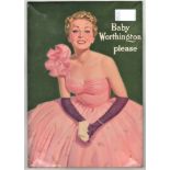 Advertising-Baby Worthington Please'-Vintage colour advert in a metal frame-8.1/4" x 12"-very good