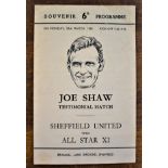 1965-29th March-Joe Shaw-Testimonial Match-Sheffield Utd v All Star X!