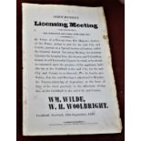 Norwich 1839 Printed Poster 'Adjournment of the License ship Meeting/City of Norwich and County of