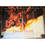 Film Poster 'Dragon Heart' starring Sean Conner & David Thewlis, double sided poster. Measures 100cm