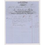 1865 Account rendered-engraved heading W. Taylor's Steam Engines