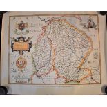 Maps (4) Wales - first printed 1684. Measurements 58cm x 50cm, Lincolnshire & Nottingham First