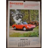 Calendar 1991-'Classic Cars'-Securus (Norwich Ltd)-Commercial & Domestic Security Specialists-