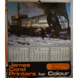 Calendars-'With Compliments'-James Cond Printers-(3) calendars 1984-(2) 1985-picture of trains-