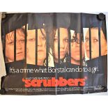 Film Poster - 'Scrubbers' starring Amanda York. Measures 100cm x 76cm, fold in poster poor
