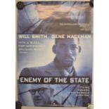 Film Lobby Poster - 'Enemy Of The State' starring Will Smith& Gene Hackman, measures 59cm x 42cm