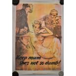 Poster-War-'Keep Mum-She's Not So Dumb'-Careless talk coat's lives' - fold down centre of poster