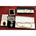 Vintage Jewellery including a Pearl drop necklace by Ratner's, a Pearl necklace with designer