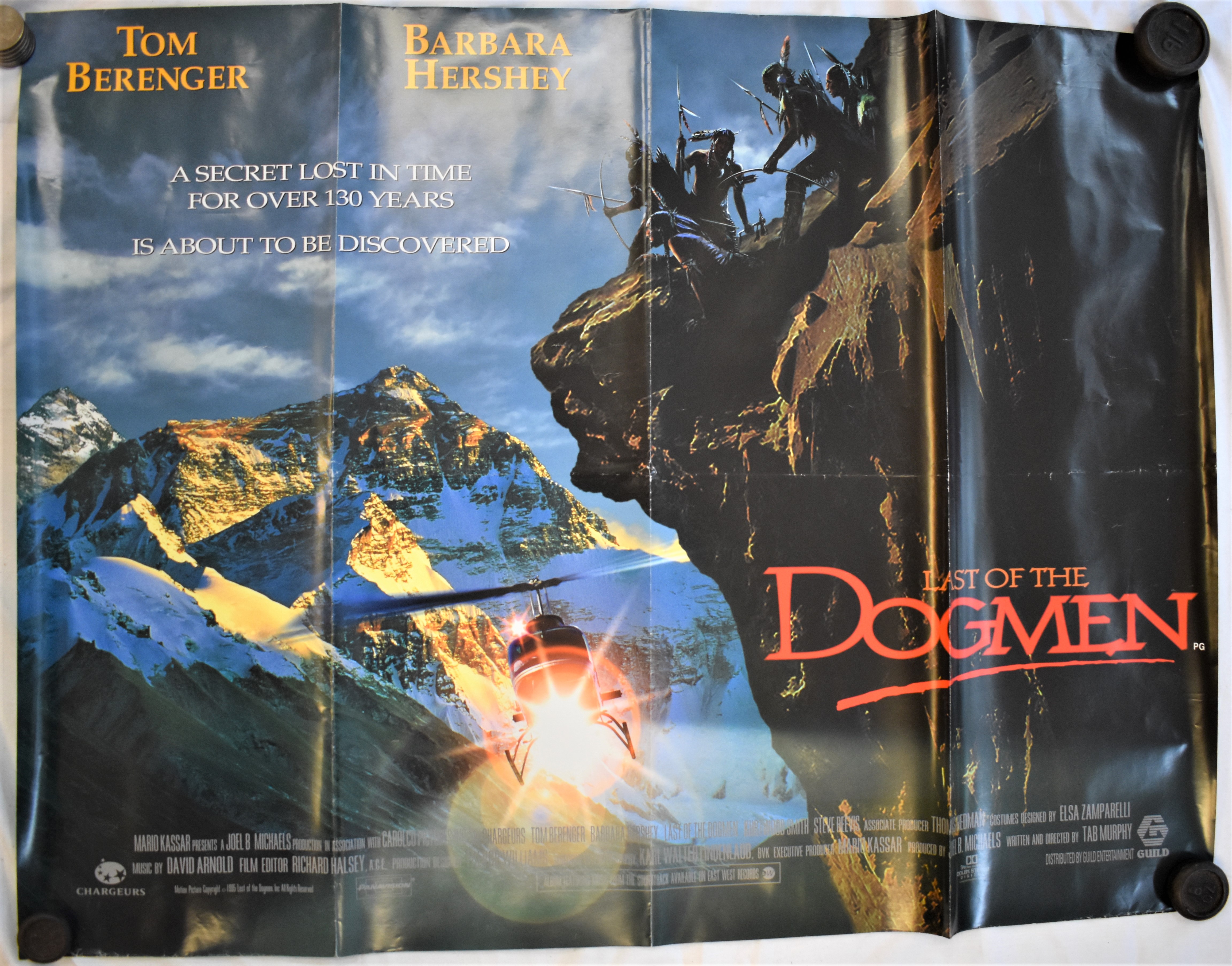 Film Poster-1995-'The Last of the Dogmen'-starring Tom Berenger-Barbara Hershey-double sided-