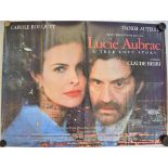 Film Poster - 'Lucie Aubrae' Starring Daniel Aubrae & Carole Bouquet. Measures 100cm x 76cm, fold in