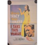 Poster (Screenplay) - 'I Take This Woman' starring Spencer Tracy & Hedy Lamar, measures 57cm x 37cm,