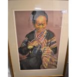 A Beautiful pair of Pastel portraits of Vietnamese ladies in attractive mounts and gilt frames (2)